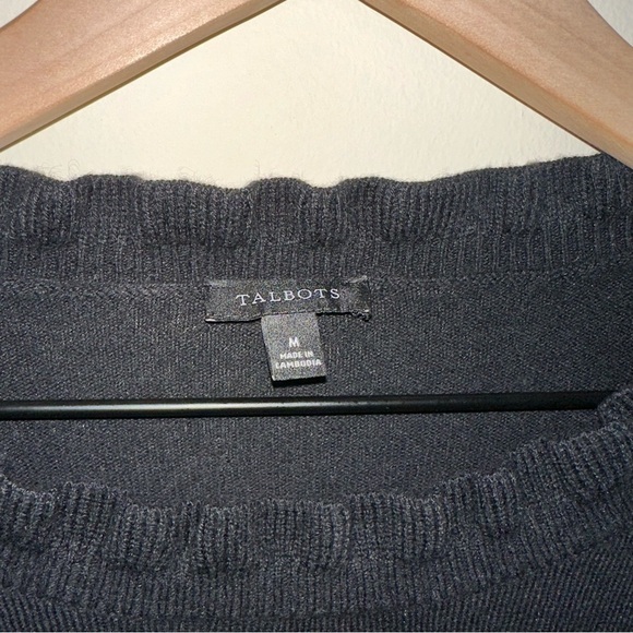 Talbots Womens Black Long Sleeve Sweater 10% Wool Size Medium - Picture 3 of 7